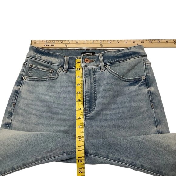 Express High Rise Skinny Stretch Jeans Womens Size 8S Blue Denim - Picture 6 of 10